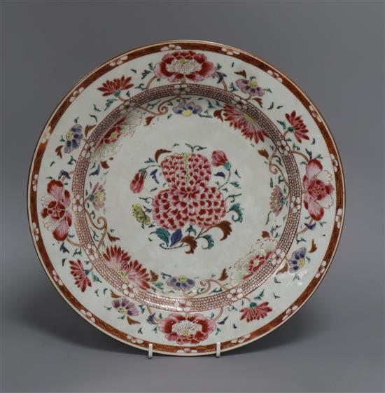 A Chinese export famille rose dish diameter 31.5cm